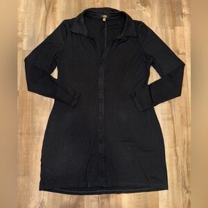AFRM Women’s Long Sleeve Ribbed Black Button Down Dress Size L